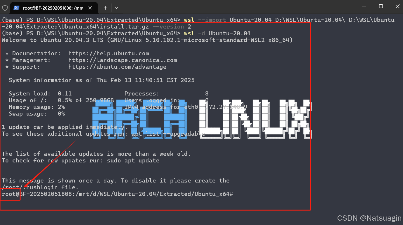 全网最全Win10/11系统下WSL2+Ubuntu20.04的全流程安装指南（两种支持安装至 D 盘方式）